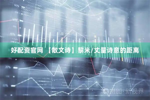好配资官网 【散文诗】黎米/丈量诗意的距离
